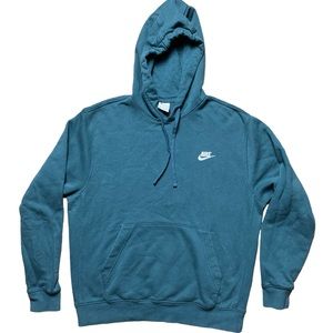 Nike Unisex Hoodie Green/Blue Medium